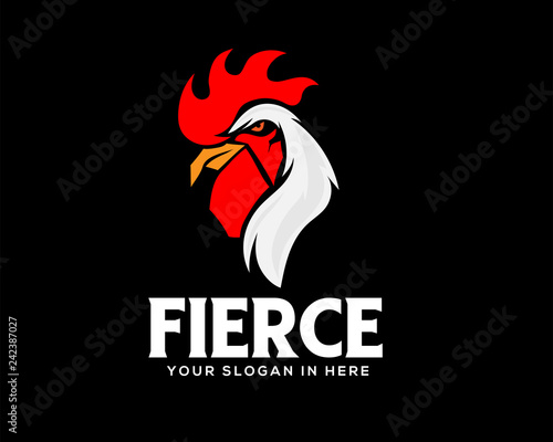 elegant chicken , rooster in black background template logo design inspiration