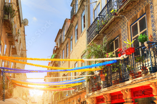 LISBON, PORTUGAL-OCTOBER 2017: Trendy bistro in historic part of Lisbon