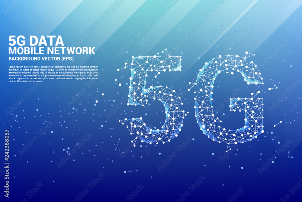 Vector Polygon dot connect line shaped 5G mobile networking. Concept for mobile sim card technology and network. Vector Polygon dot connect line shaped 5G mobile networking. Concept for mobile sim card technology and network.