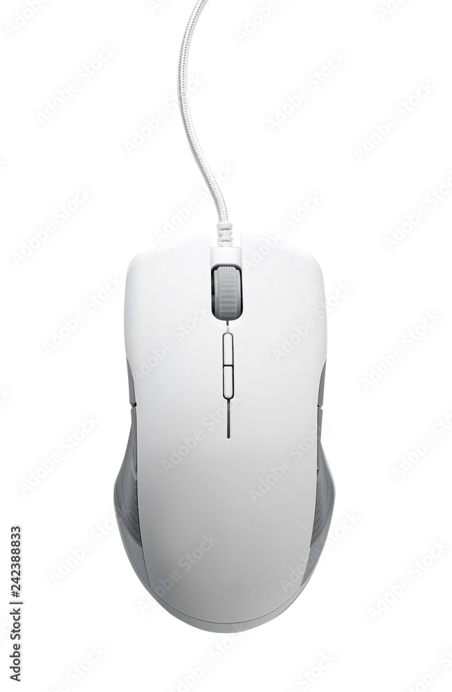 Computer mouse on white background, top view. Modern technology Computer mouse on white background, top view. Modern technology