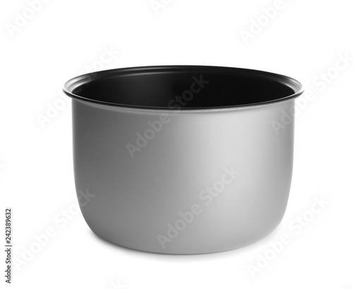 Modern multi cooker inner pot isolated on white