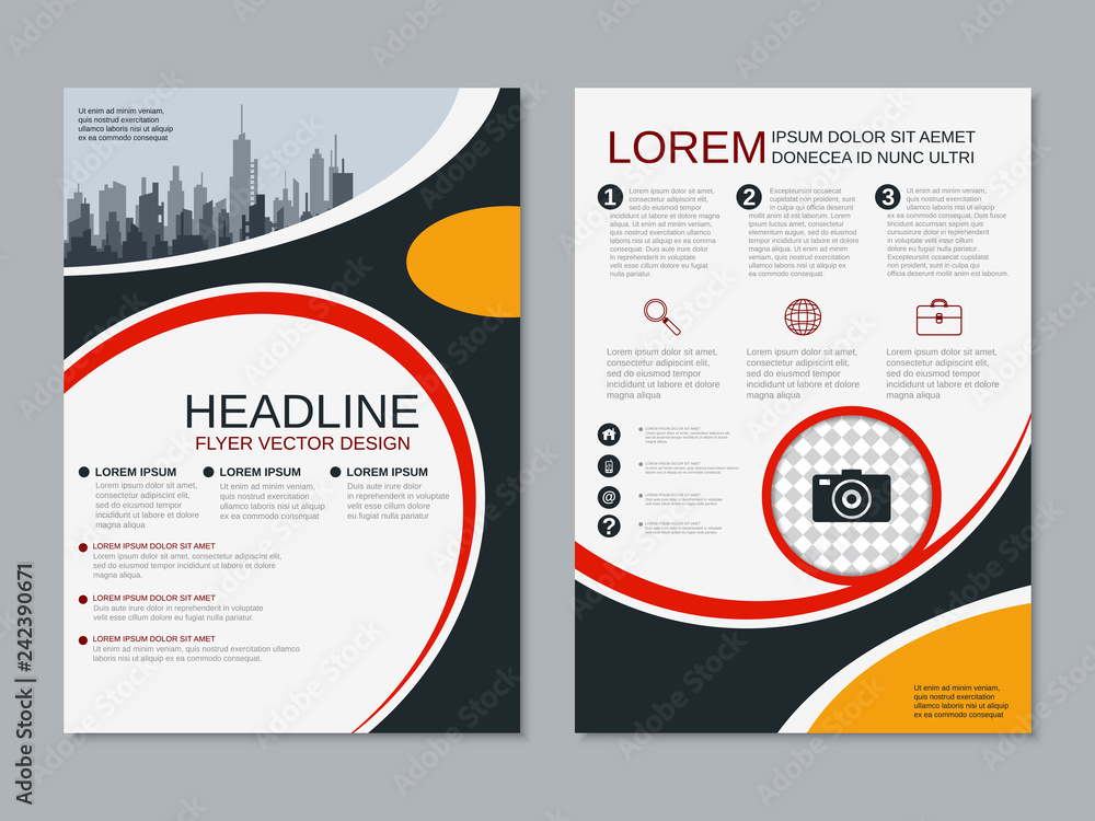 Modern professional two-sided flyer vector design template Modern professional two-sided flyer vector design template
