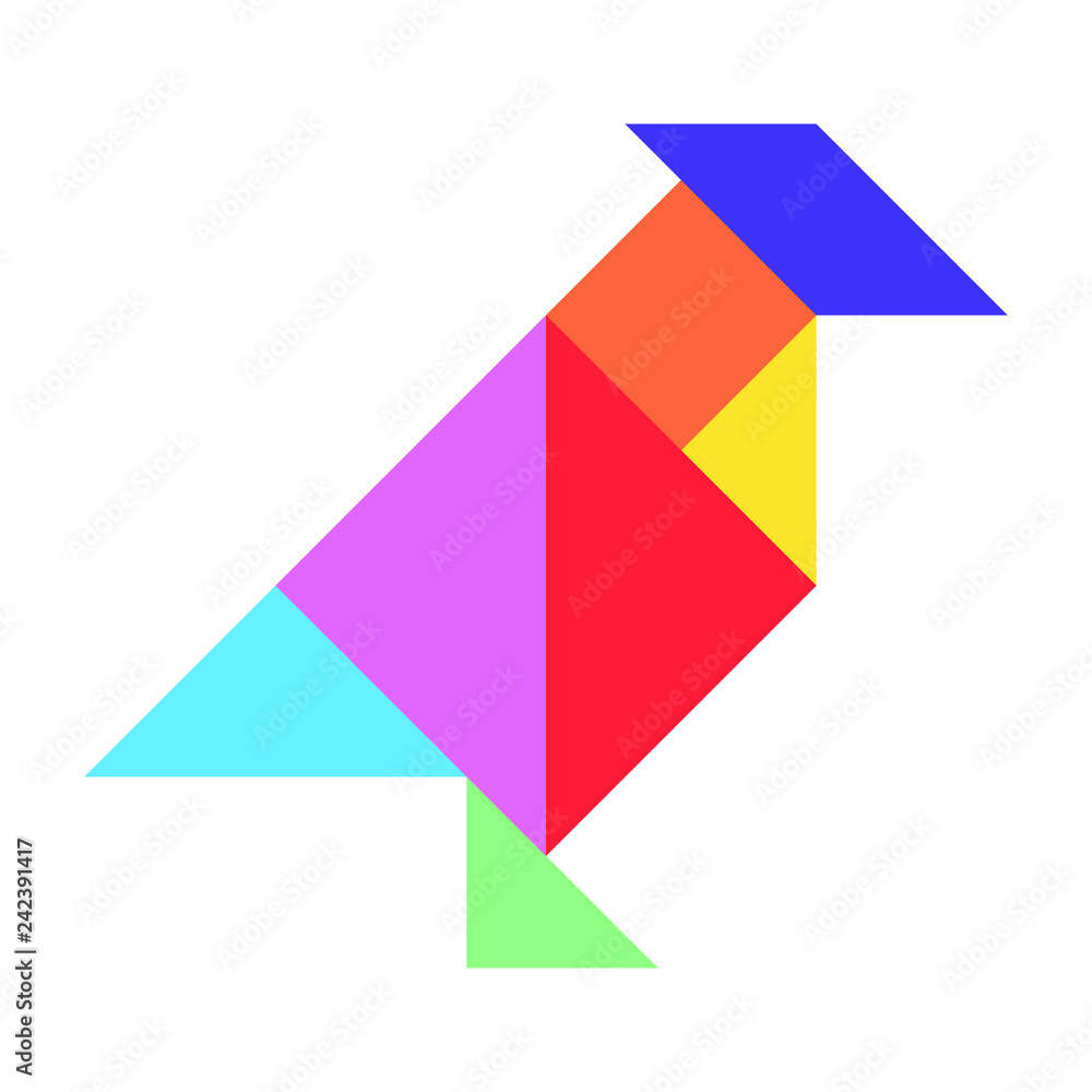 Colorful Tangram Bird Art Print for Sale by csaron92