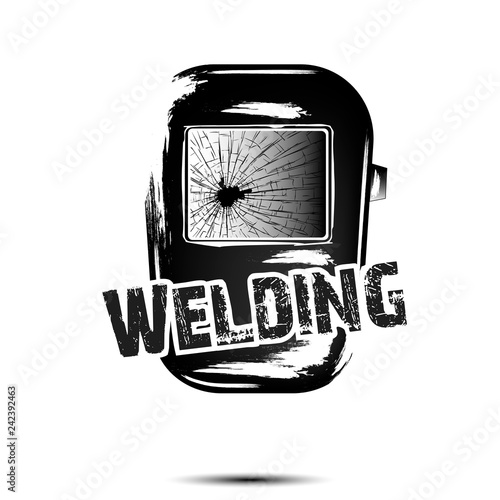Welding and abstract mask of a welder