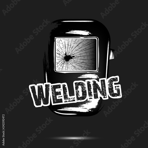 Welding and abstract mask of a welder