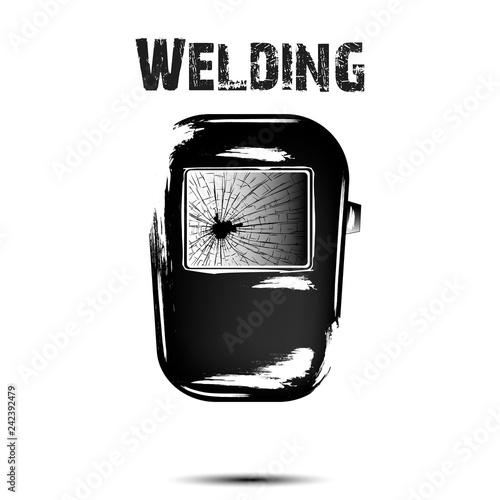 Welding and abstract mask of a welder