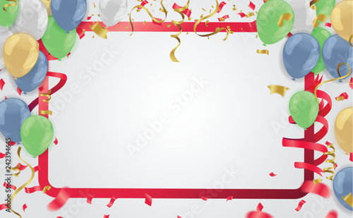 Color flying balloons isolated on . background with colorful balloons. celebration party print design