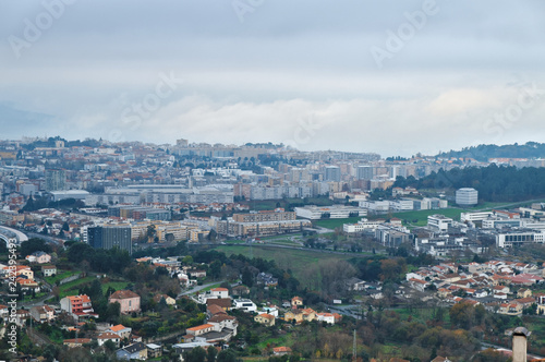 Fototapeta Naklejka Na Ścianę i Meble -  Overview of the city of Braga from Bom Jesus sanctuary
