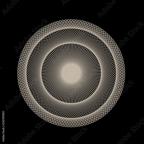 Foto Abstract spirograph art , parabolic curve of line in circle form illustration