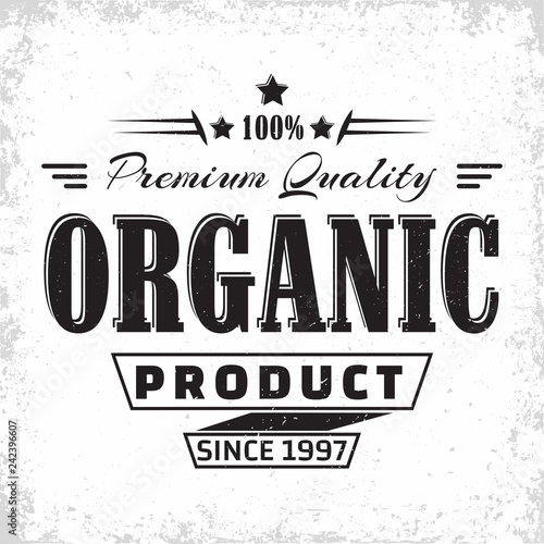 Organic product vintage label