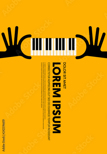 Music poster design template background modern vintage retro style