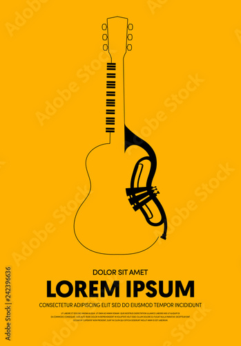 Music poster design template background modern vintage retro style