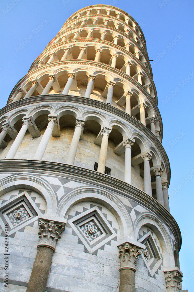 Stone Ornaments Loggia and Pillars - Leaning Tower of Pisa