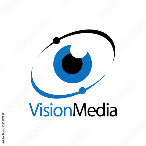 Eye icon vision media logo concept design template