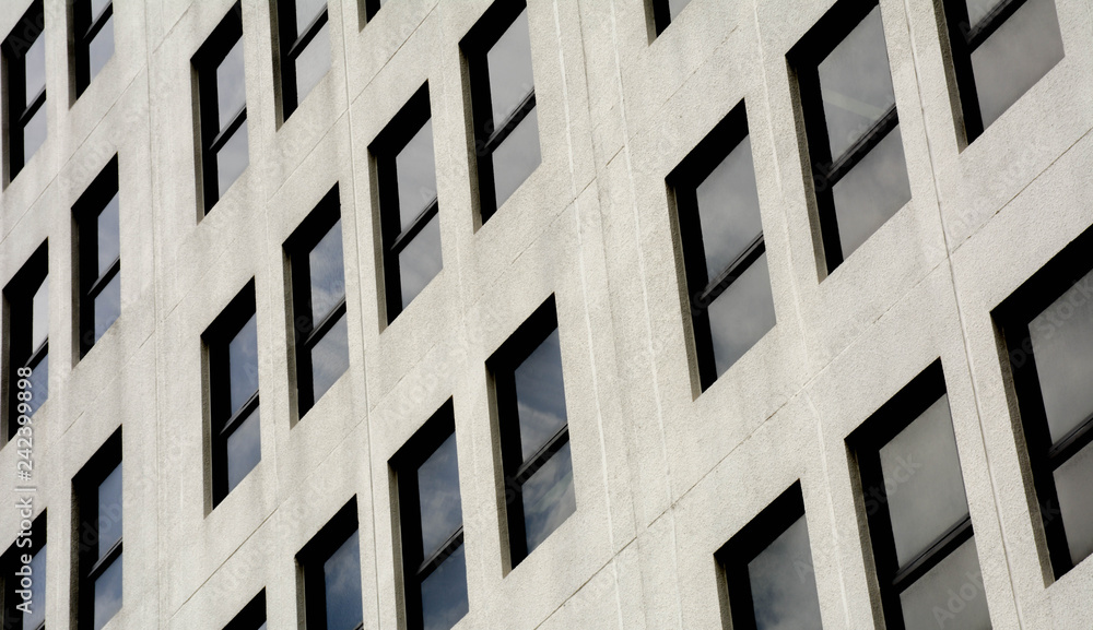 Closeup window of building exterior
