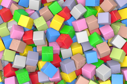 3D model multicolor cubes abstract background