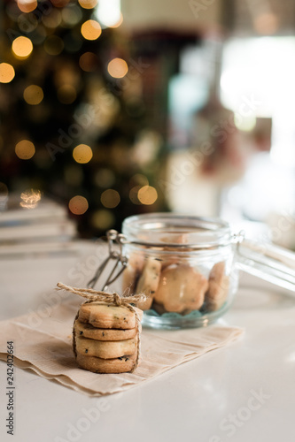 homemade Cookies and glass bottle