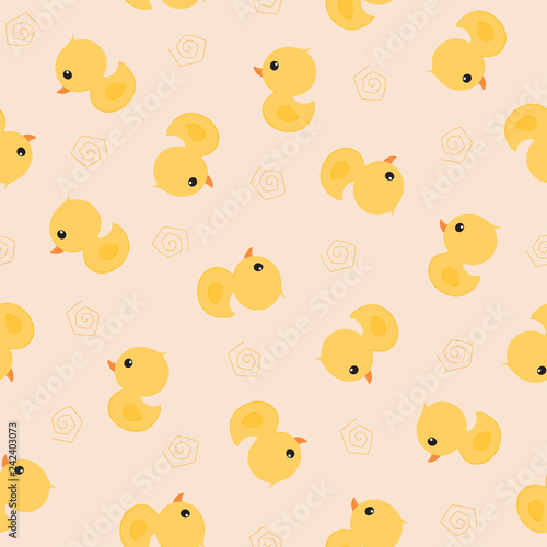Seamless pattern with cute duck.