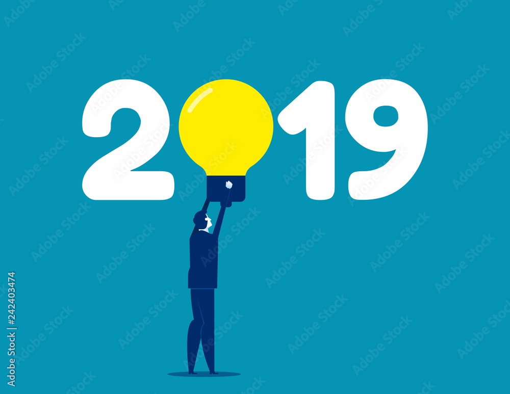 New Year 2019 ides. Concept business vector illustration New Year 2019 ides. Concept business vector illustration