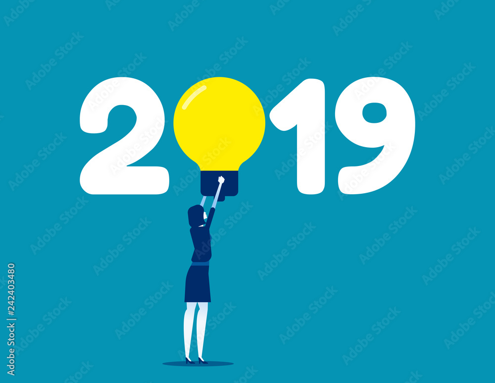 New Year 2019 ides. Concept business vector illustration New Year 2019 ides. Concept business vector illustration