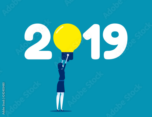 New Year 2019 ides. Concept business vector illustration