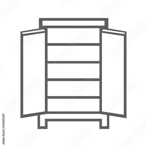 cupboard icon. Elements of furniture icon. Premium quality graphic design. Signs, outline symbols collection icon for websites, web design, mobile app, info graphic on white background