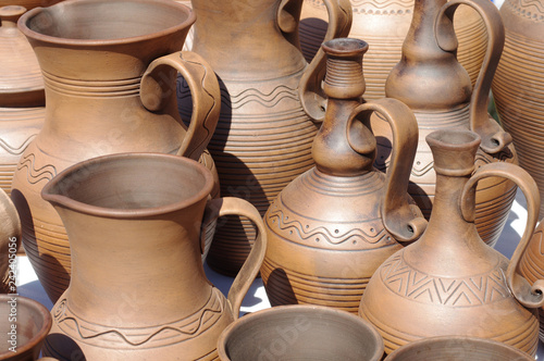 Clay vessels, pitchers at the fair