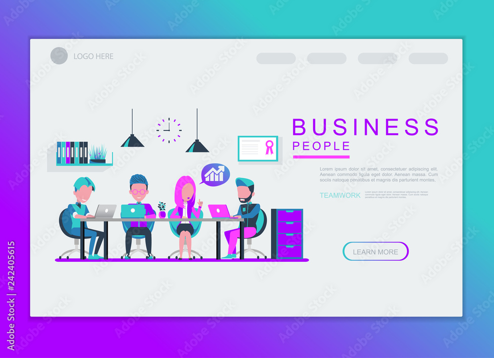 business people character vector design. For landing page and background template.