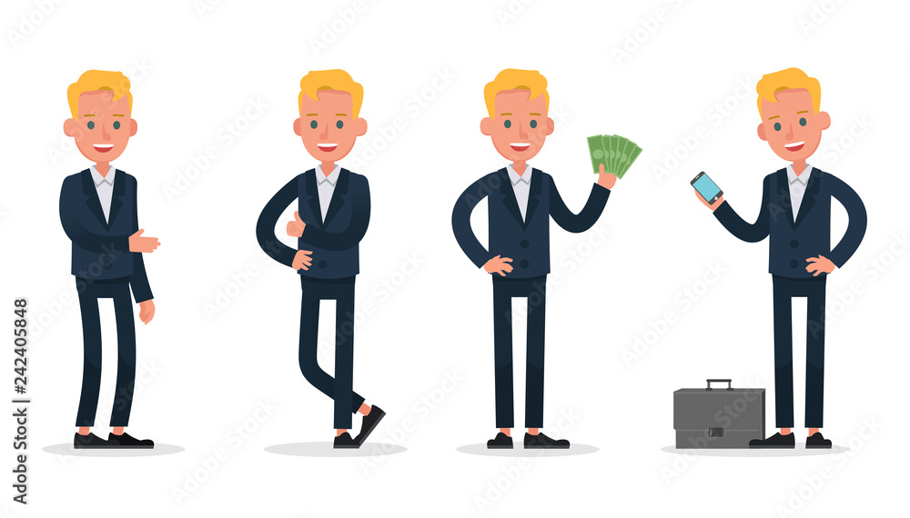business people character vector design. Presentation in various action and working. no7