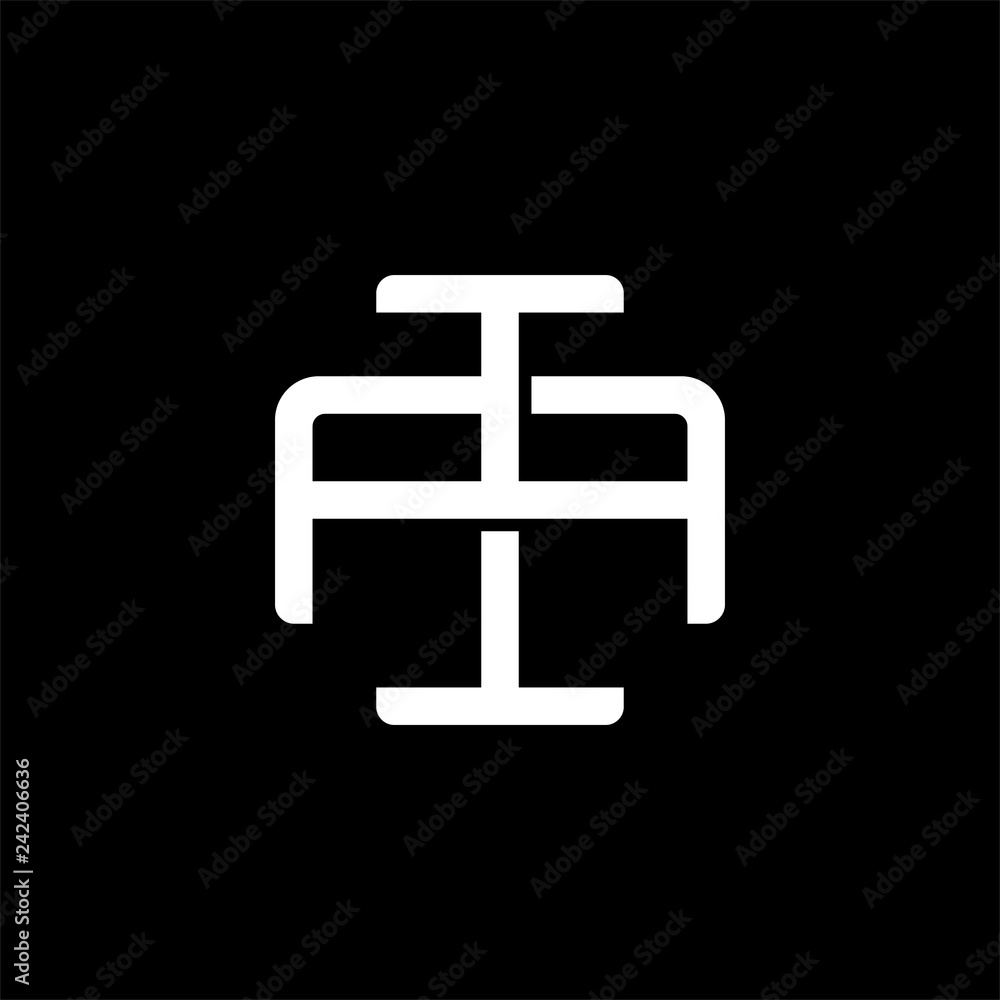 Initial letter A and I, AI, IA, overlapping interlock monogram logo, white color on black background Initial letter A and I, AI, IA, overlapping interlock monogram logo, white color on black background