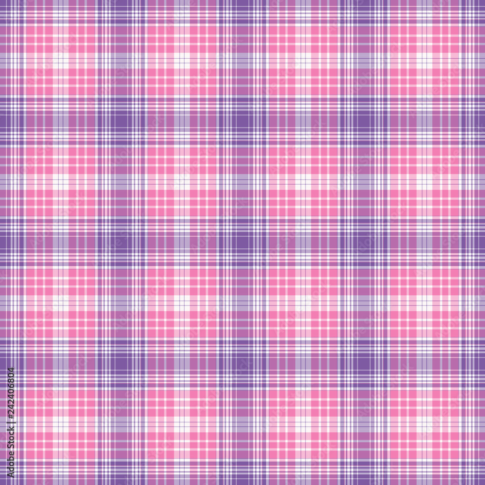 Seamless Plaid in Pink, Purple, & White Seamless Plaid in Pink, Purple, & White