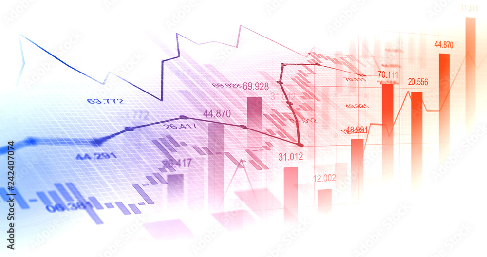 Stock market or forex trading graph in graphic concept