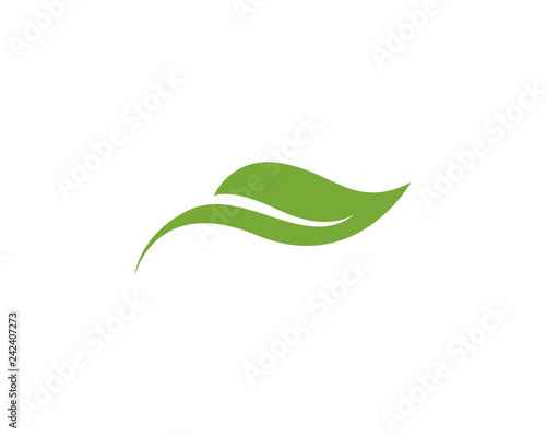 Print op canvas green leaf ecology nature element vector icon