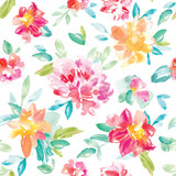 Abstract Watercolor Flower Background Pattern