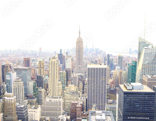 Empire State Building and skyscrapers at Manhattan skyline in New York City.