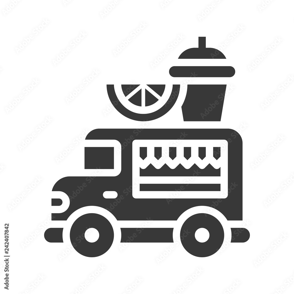 Juice truck vector, Food truck solid style icon Juice truck vector, Food truck solid style icon