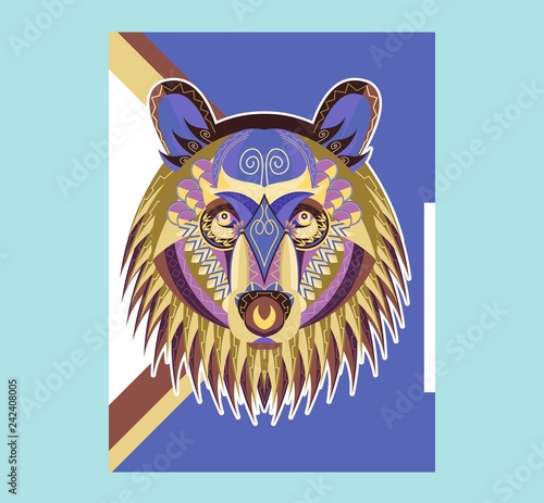 Children's illustration of a bear with a book of fairy tales