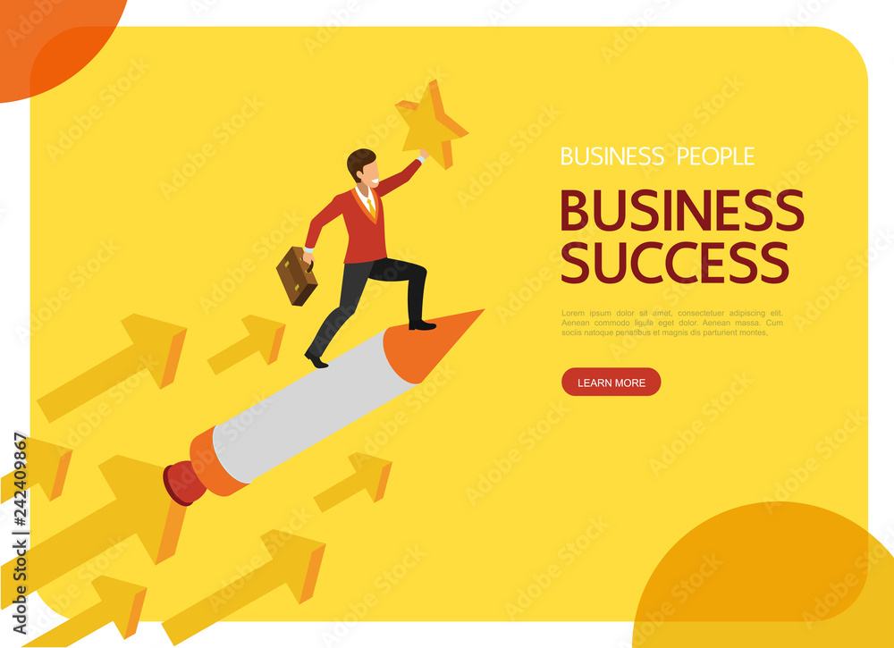 isometric business people character vector design. Business Success. For landing page, web banner, infographics and background template.