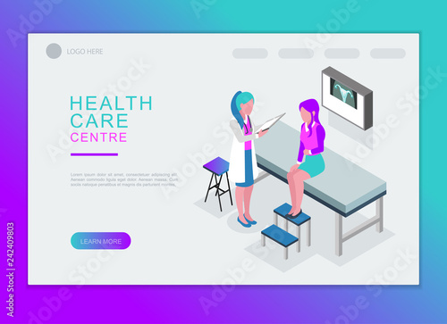 Hospital and medical care vector design. For landing page and background template. no2