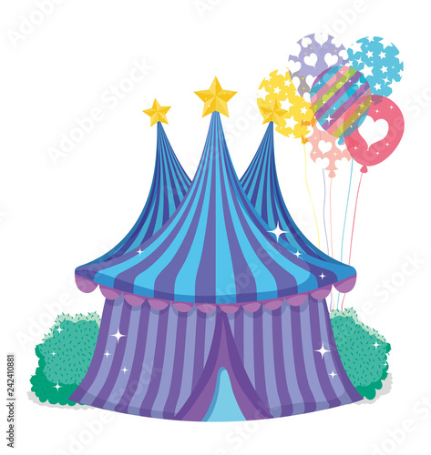 circus big top entertainment with balloons