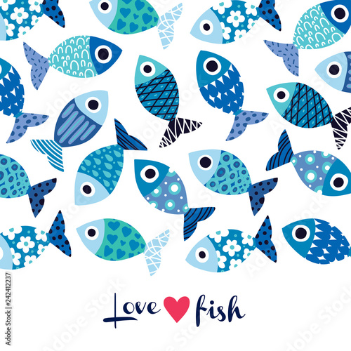 Cute postcard with decorative fish.