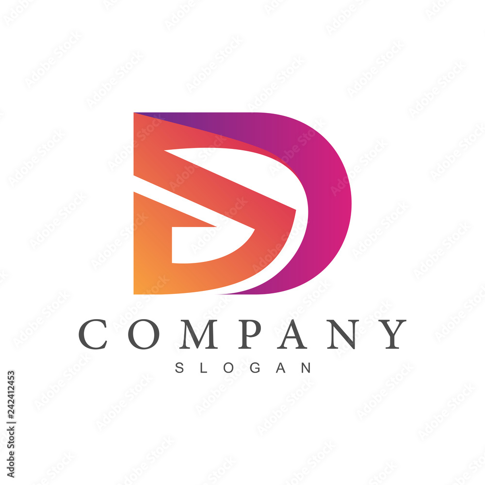 initial letter D business logo initial letter D business logo