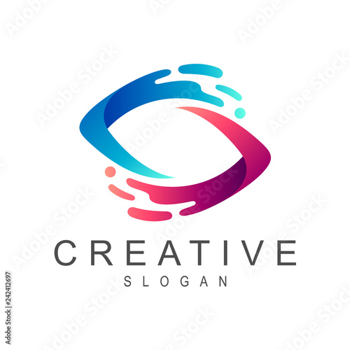 splash eye logo, eye logo with water splash style