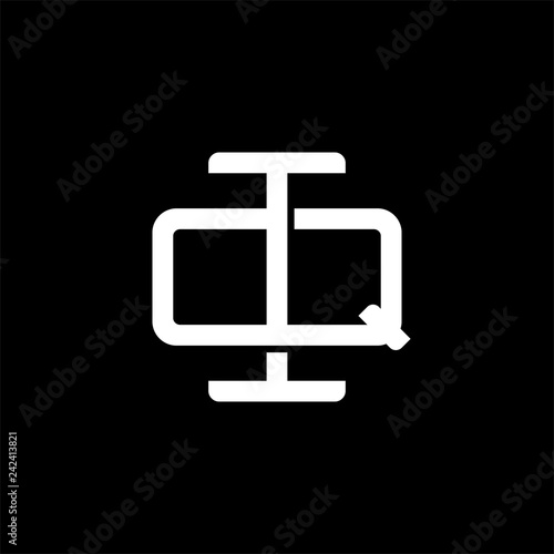 Initial letter Q and I, QI, IQ, overlapping interlock monogram logo, white color on black background