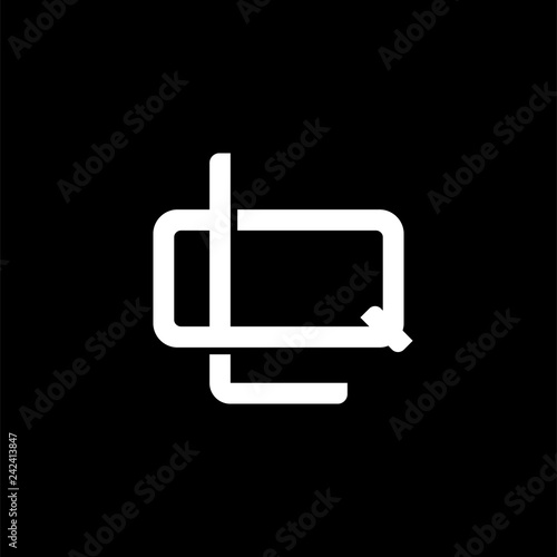 Initial letter Q and L, QL, LQ, overlapping interlock monogram logo, white color on black background