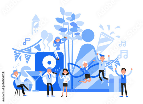 People character vector design. Office party concept. For background, banner, website and landing page.