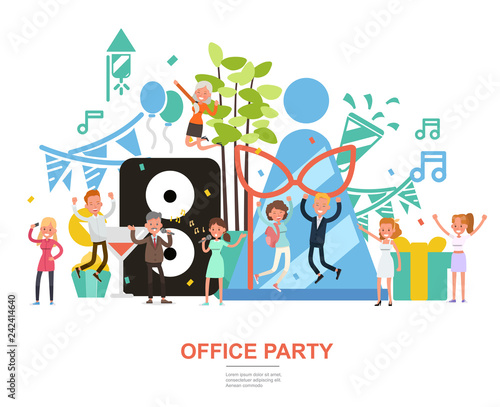 People character vector design. Office party concept. For background, banner, website and landing page. no2