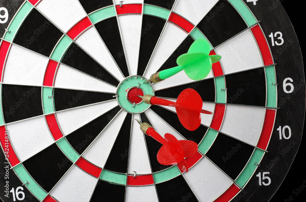Dartboard target with arrows. Symbol of achieving the goal Dartboard target with arrows. Symbol of achieving the goal