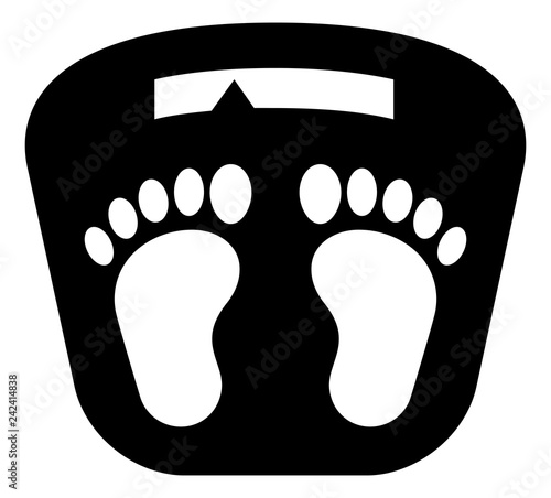 Bathroom Scale With Feet Vector Icon