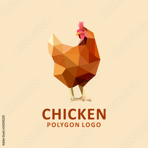 Chicken low poly logo design